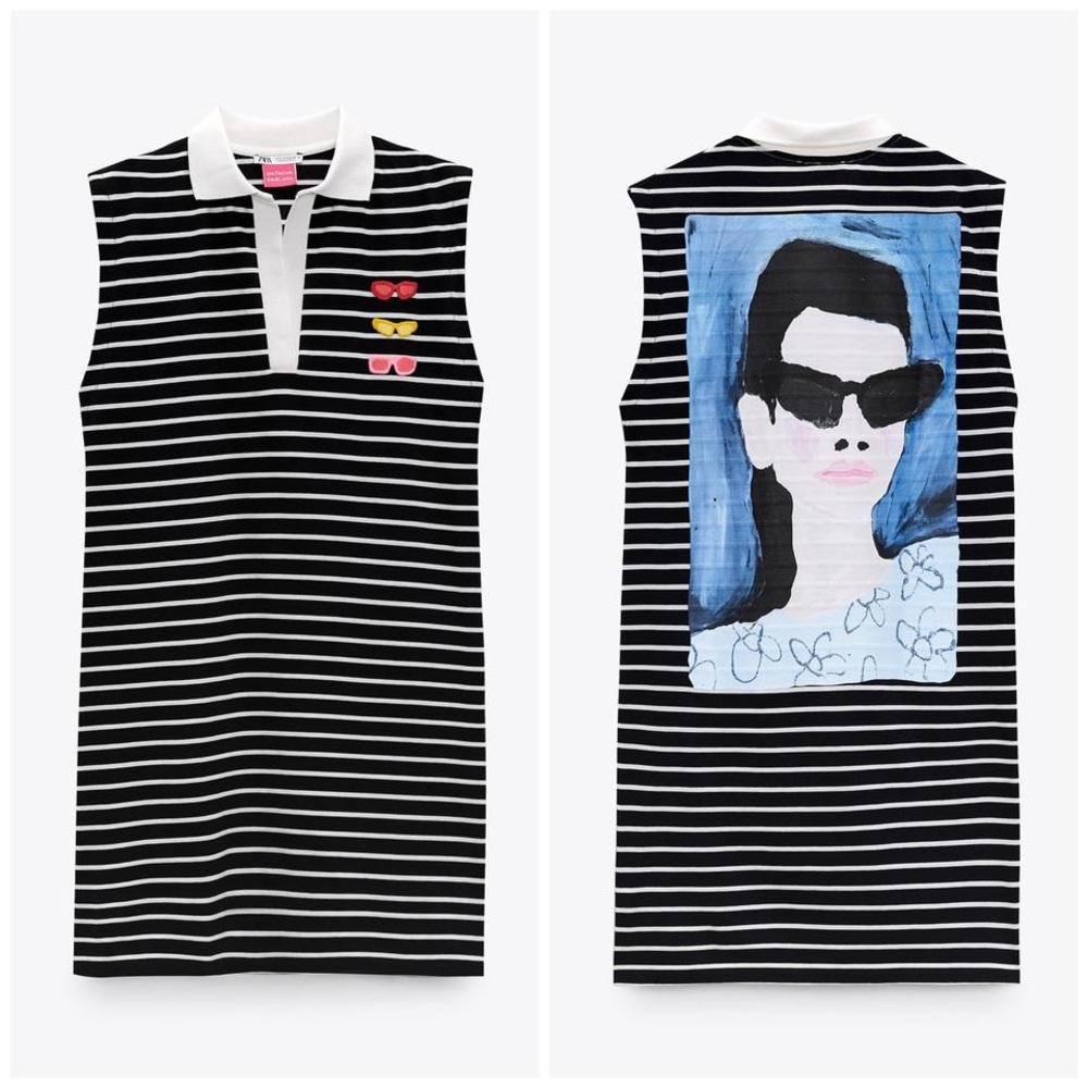 Zara Striped Sleeveless Mini Dress